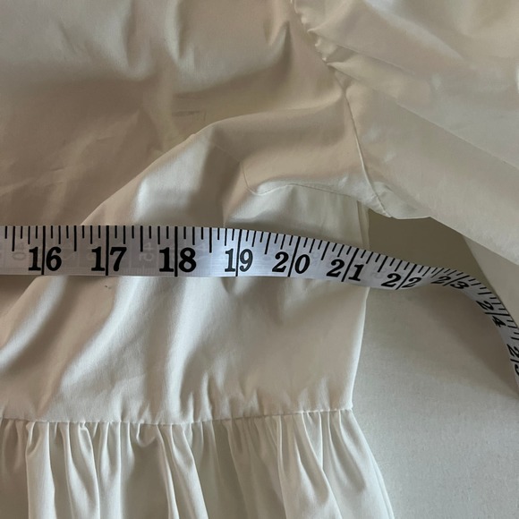 Marc New York Ruched Ruffle Sleeve Blouse White Size L NWT - Picture 8 of 9